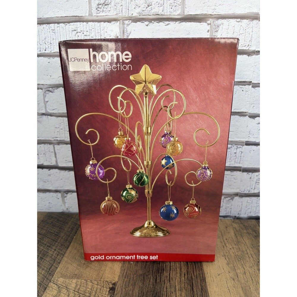 JCPenney Home Collection gold ornament tree New In Box Vintage